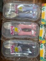 قاشق چنگال کودک مدل pink animal - تصویر 2