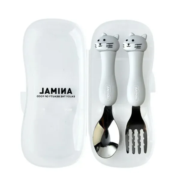 قاشق چنگال کودک مدل pink animal