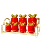 پاسماوری سرامیکی 7 پارچه ماربل قرمز طرح پاپیون magro